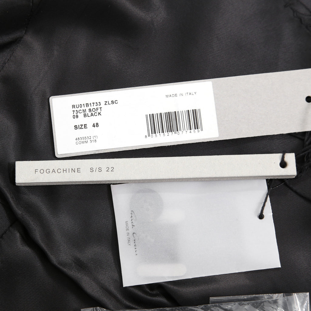 希少 RICK OWENS リックオウエンス / 22SS 美品 73cm SOFT BLEZER / RU01B1733 ZLSC / size 48 (BLACK)