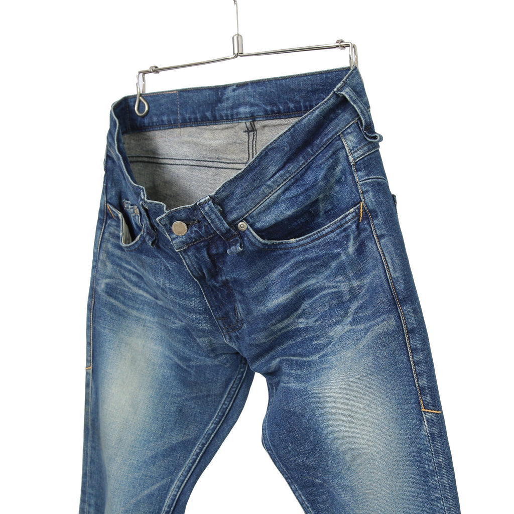 STRUM ストラム / 21SS 美品 12.5oz オーガニックコットン ストレッチデニム SKINNY JOHN スキニー ユーズド加工 / size 30 (INDIGO)