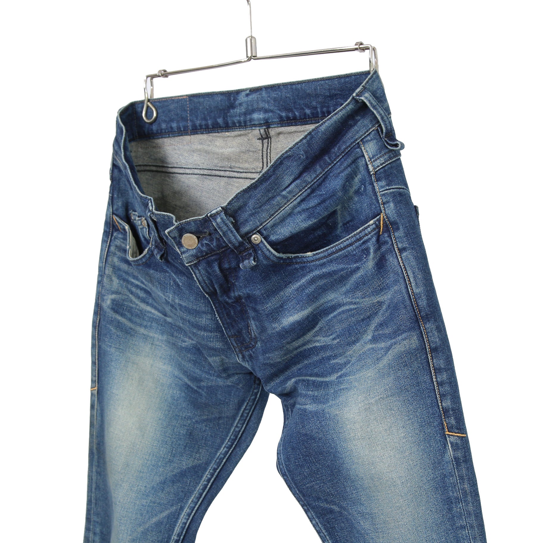 STRUM ストラム / 21SS 美品 12.5oz オーガニックコットン ストレッチデニム SKINNY JOHN スキニー ユーズド加工 / size 30 (INDIGO)