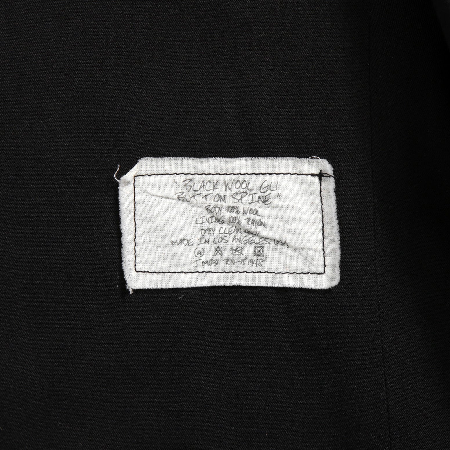 Greg Lauren グレッグ ローレン / 美品 BLACK WOOL GL1 BUTTON SPINE COAT / size 2 (BLACK)