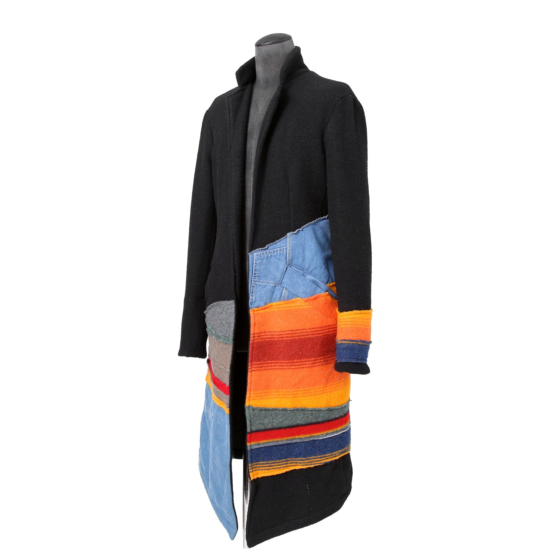 Greg Lauren グレッグ ローレン / 美品 MIXED BLANCKET TOP COAT / size 2 (BLACK)