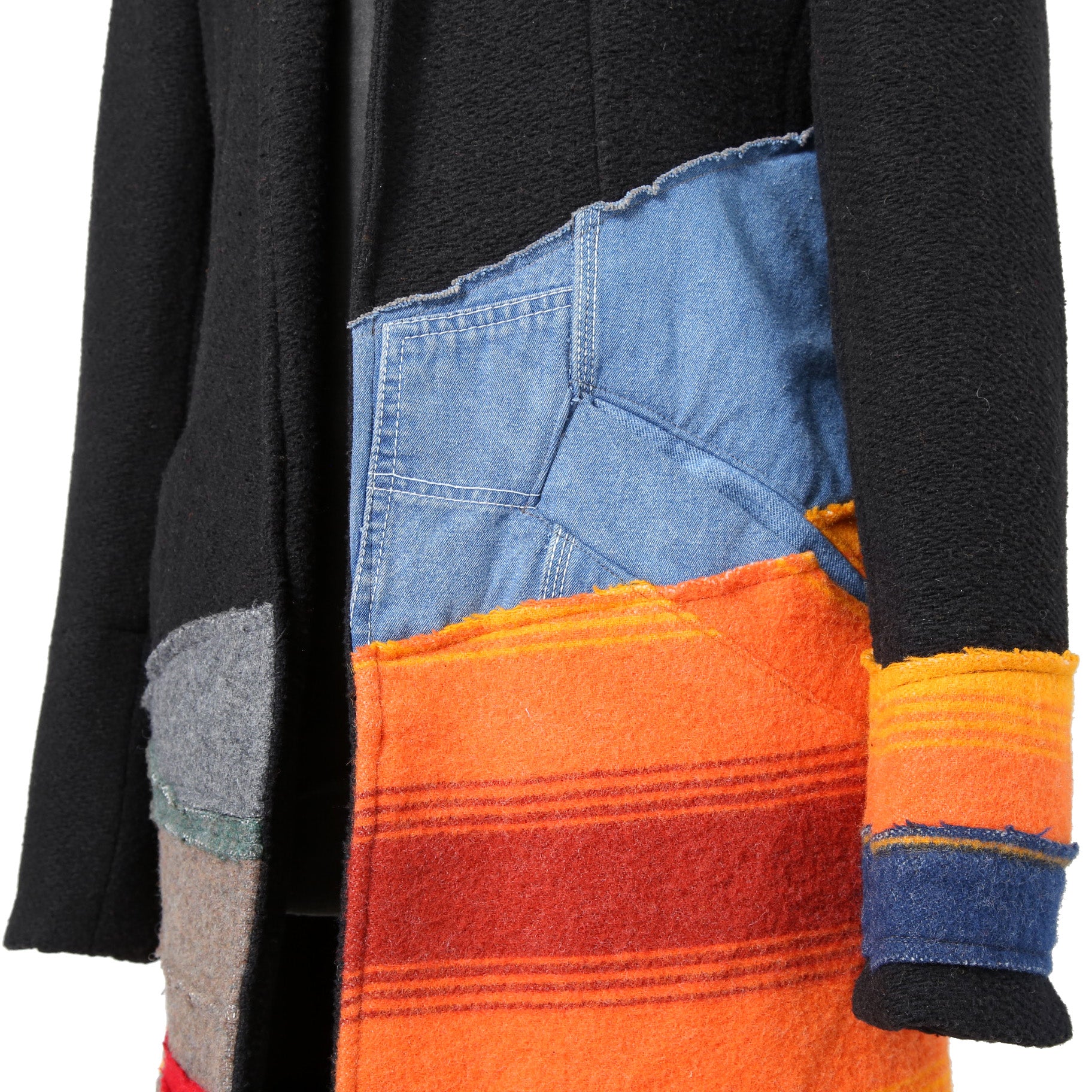 Greg Lauren グレッグ ローレン / 美品 MIXED BLANCKET TOP COAT / size 2 (BLACK)