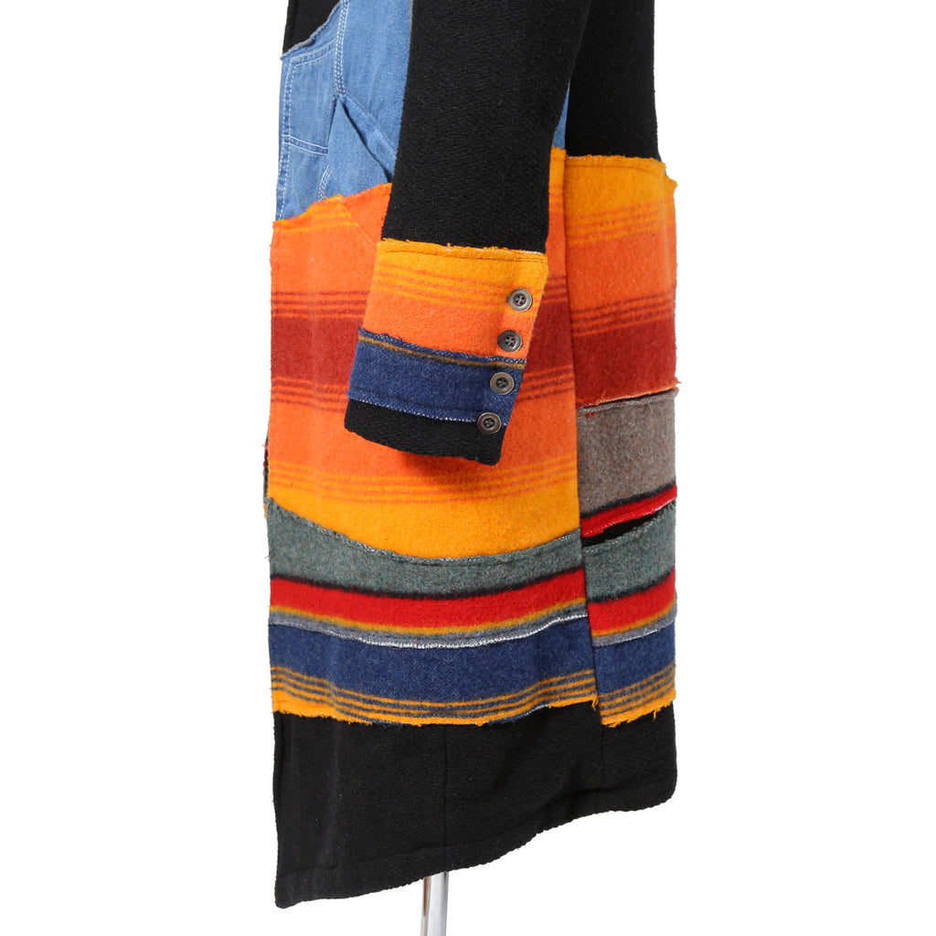 Greg Lauren グレッグ ローレン / 美品 MIXED BLANCKET TOP COAT / size 2 (BLACK)