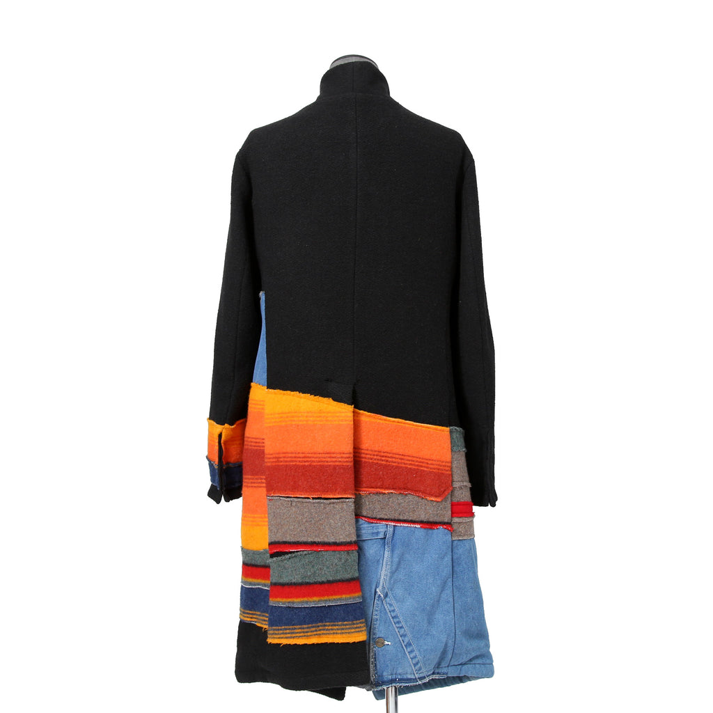 Greg Lauren グレッグ ローレン / 美品 MIXED BLANCKET TOP COAT / size 2 (BLACK)