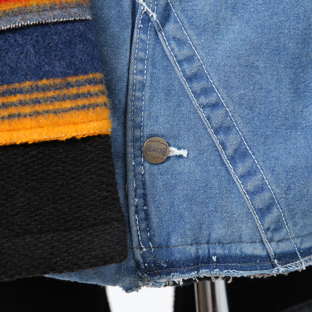 Greg Lauren グレッグ ローレン / 美品 MIXED BLANCKET TOP COAT / size 2 (BLACK)