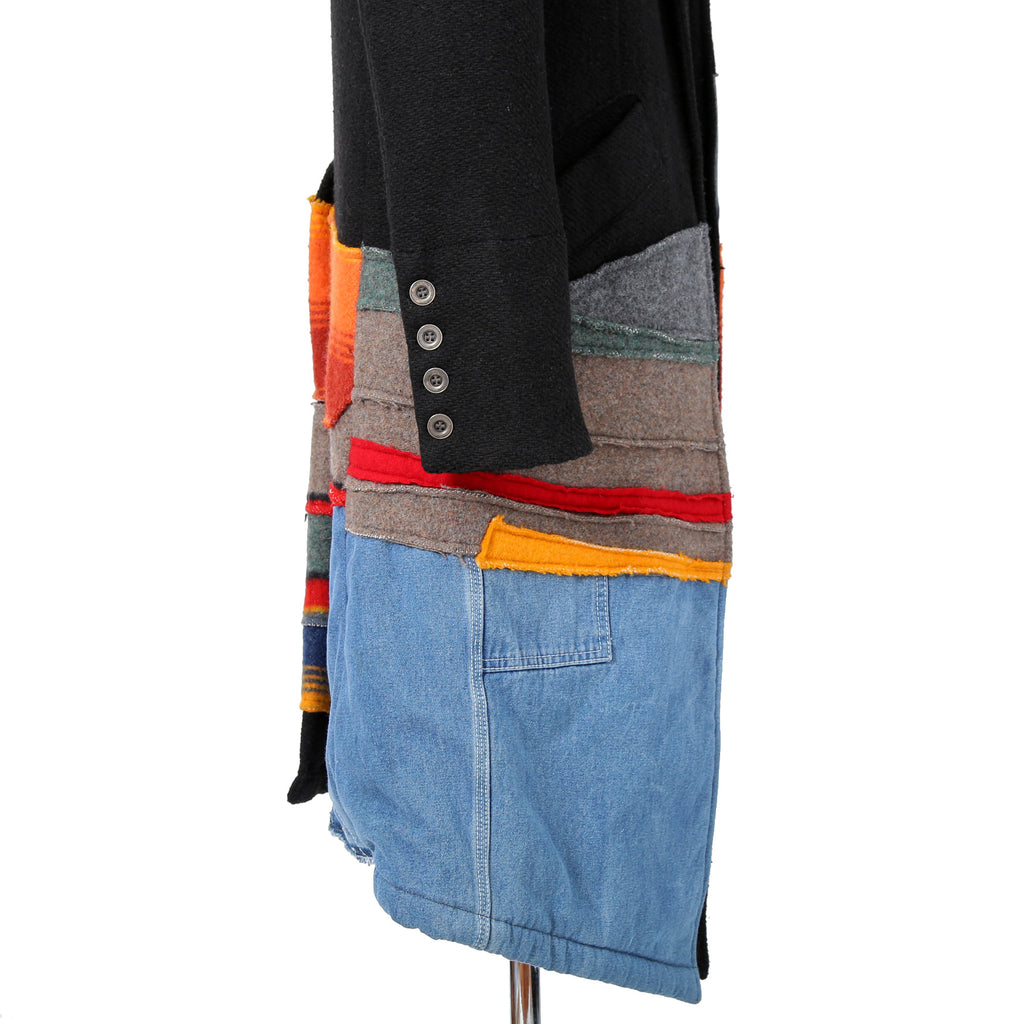 Greg Lauren グレッグ ローレン / 美品 MIXED BLANCKET TOP COAT / size 2 (BLACK)