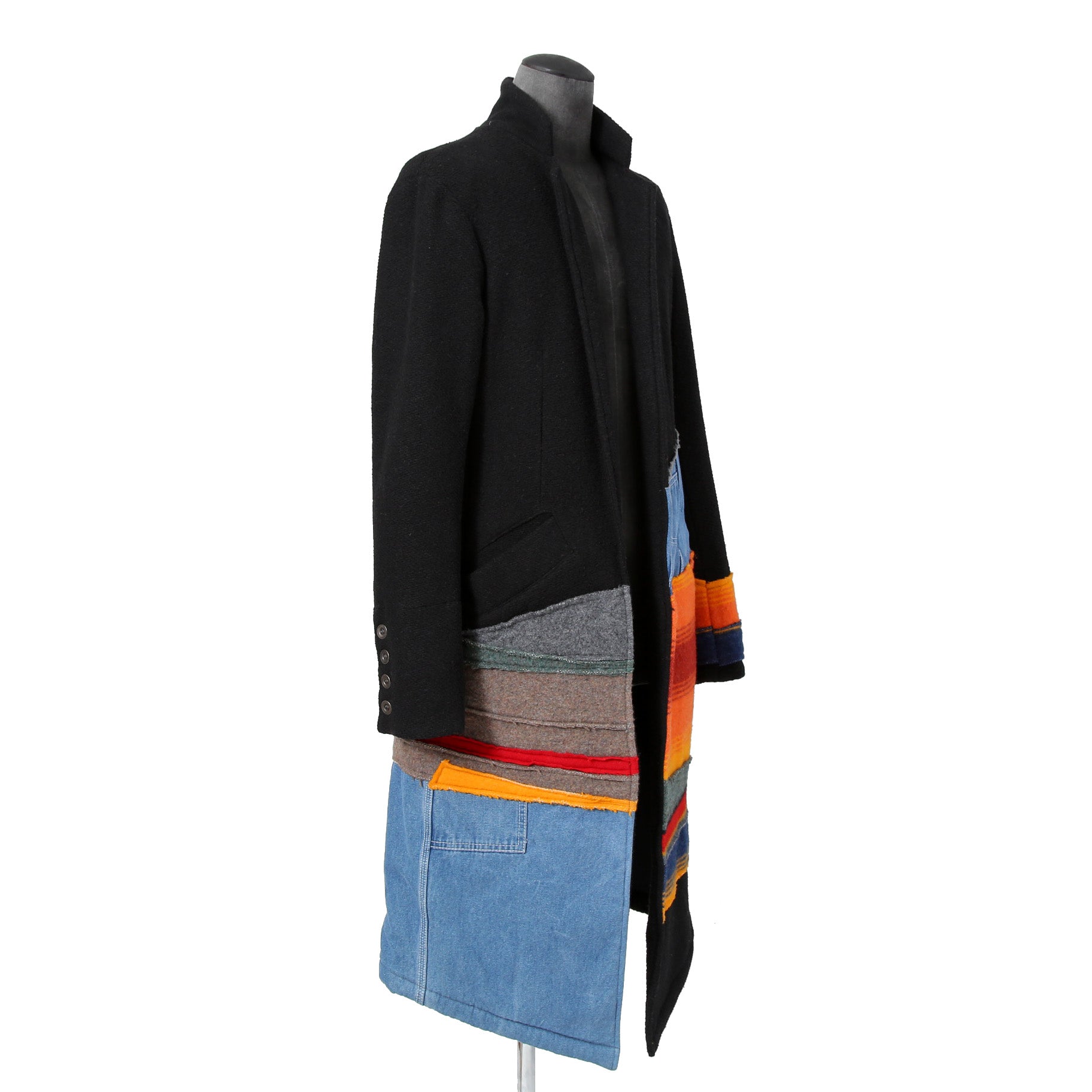 Greg Lauren グレッグ ローレン / 美品 MIXED BLANCKET TOP COAT / size 2 (BLACK)