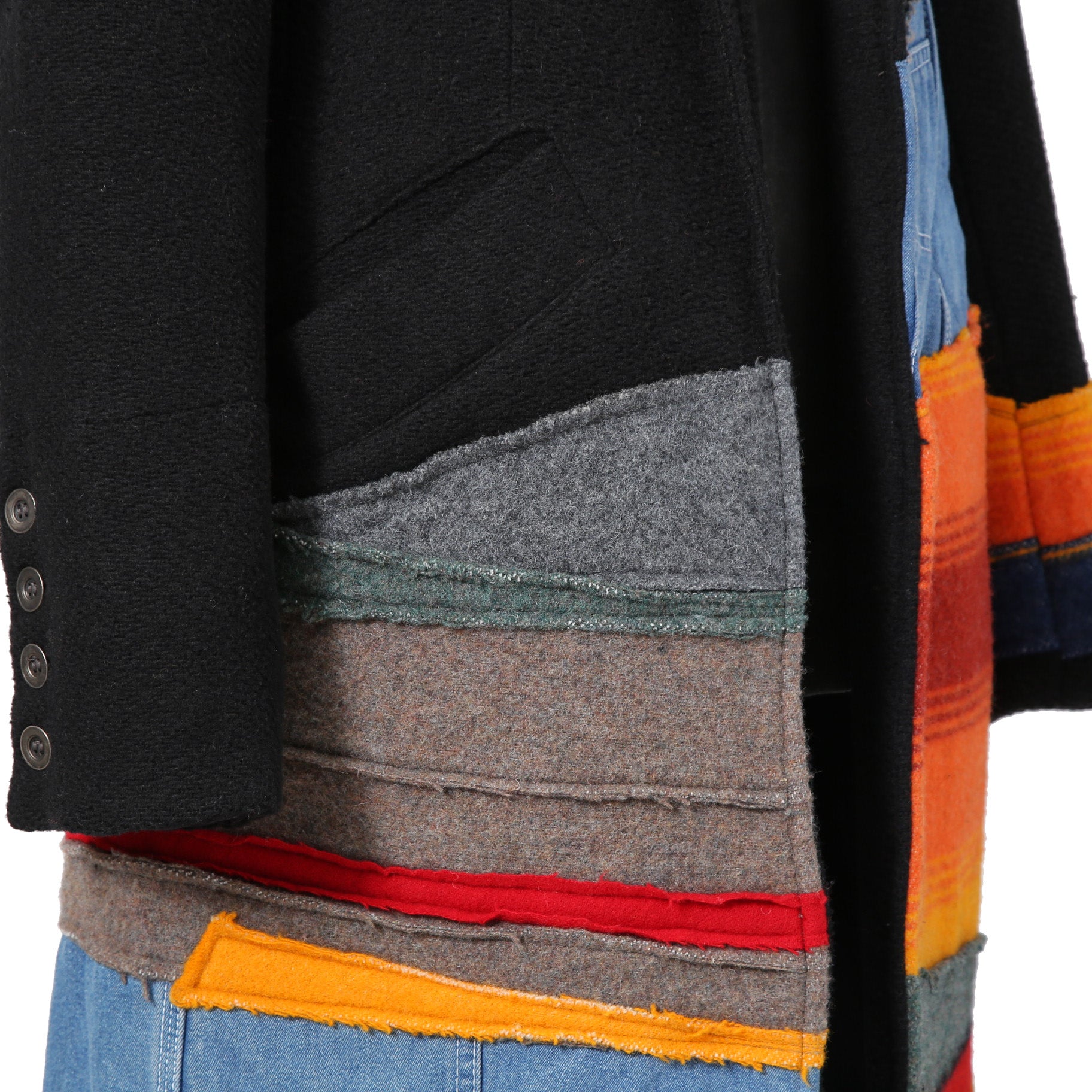 Greg Lauren グレッグ ローレン / 美品 MIXED BLANCKET TOP COAT / size 2 (BLACK)