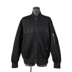 VALENTINO GARAVANI ヴァレンティノ ガラヴァーニ / 21AW 美品 ブラックメッシュ ロゴプリント ルーズフィット ボンバージャケット/ WV0CIK407VH / size 44 (BLACK)