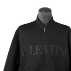 VALENTINO GARAVANI ヴァレンティノ ガラヴァーニ / 21AW 美品 ブラックメッシュ ロゴプリント ルーズフィット ボンバージャケット/ WV0CIK407VH / size 44 (BLACK)