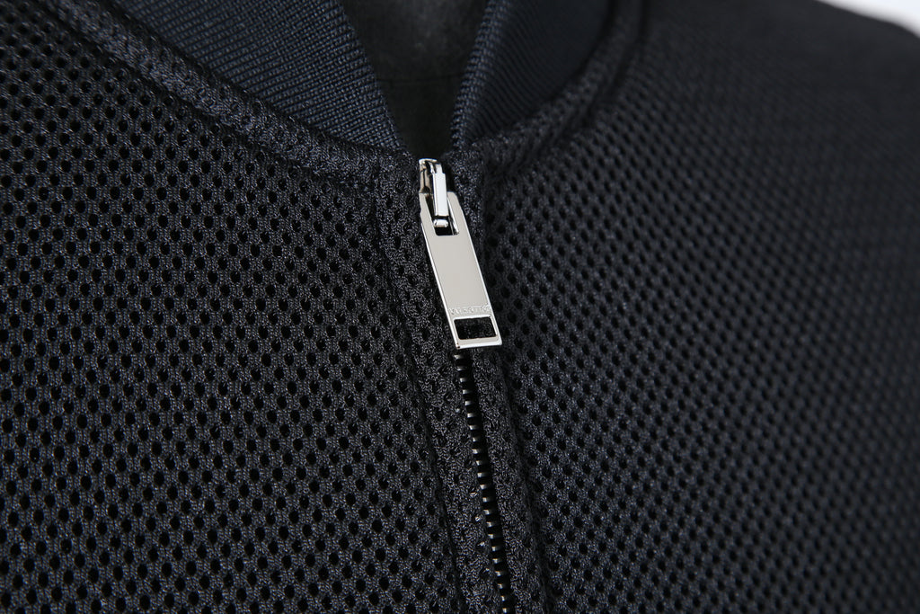 VALENTINO GARAVANI ヴァレンティノ ガラヴァーニ / 21AW 美品 ブラックメッシュ ロゴプリント ルーズフィット ボンバージャケット/ WV0CIK407VH / size 44 (BLACK)