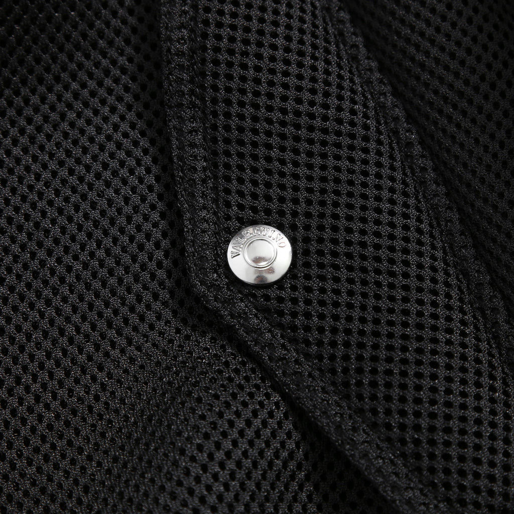 VALENTINO GARAVANI ヴァレンティノ ガラヴァーニ / 21AW 美品 ブラックメッシュ ロゴプリント ルーズフィット ボンバージャケット/ WV0CIK407VH / size 44 (BLACK)