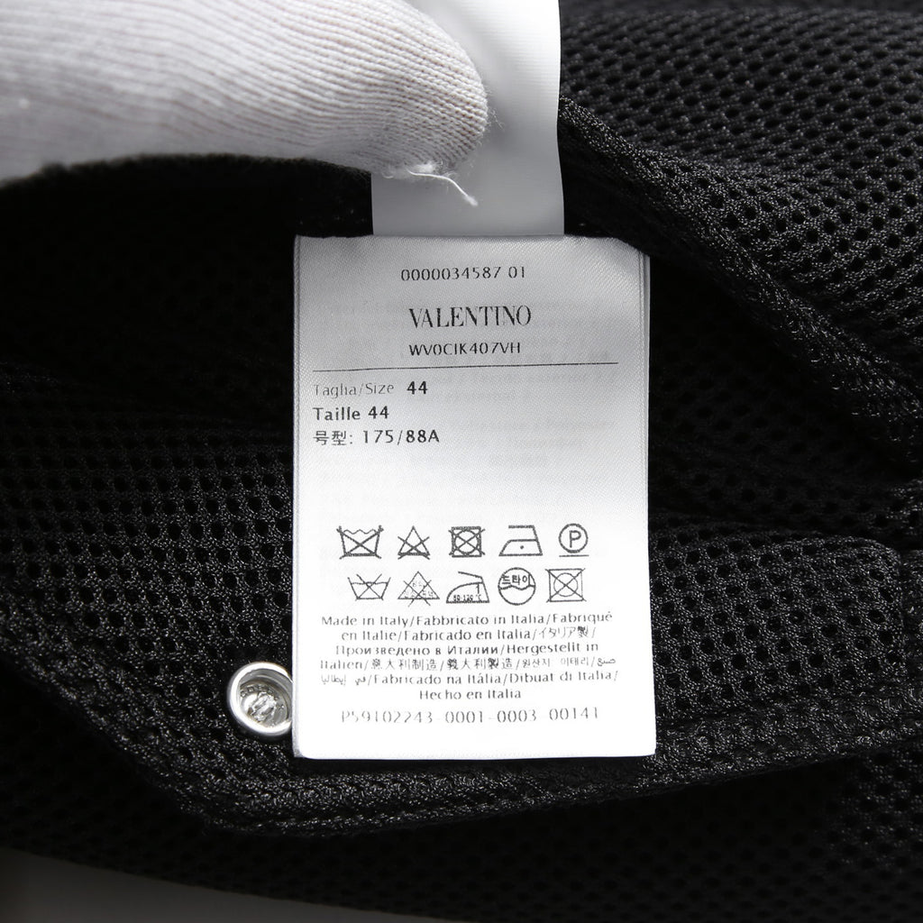 VALENTINO GARAVANI ヴァレンティノ ガラヴァーニ / 21AW 美品 ブラックメッシュ ロゴプリント ルーズフィット ボンバージャケット/ WV0CIK407VH / size 44 (BLACK)