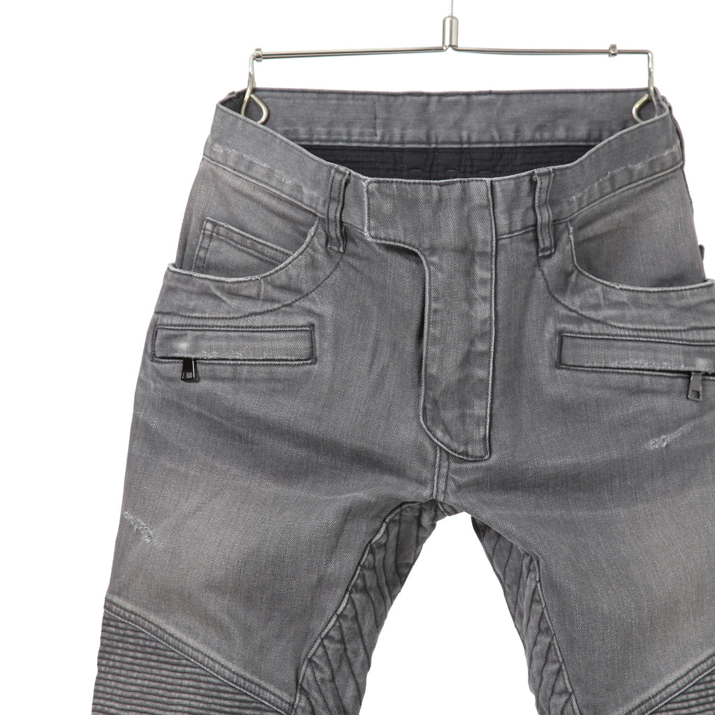BALMAN バルマン / ストレッチ バイカー デニム  / スキニーパンツ  / size 29 (GRAY)