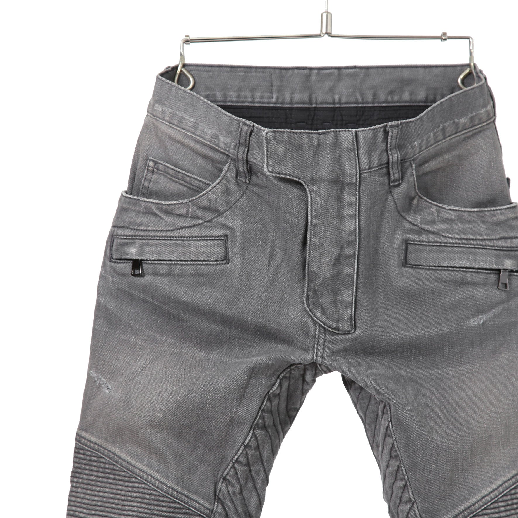 BALMAN バルマン / ストレッチ バイカー デニム  / スキニーパンツ  / size 29 (GRAY)