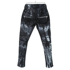 BALMAN PARIS バルマン パリ / タイダイ染め ストレッチ バイカー デニム / スキニーパンツ / size 28 (BLACK)
