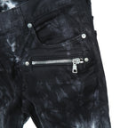 BALMAN PARIS バルマン パリ / タイダイ染め ストレッチ バイカー デニム / スキニーパンツ / size 28 (BLACK)