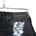 BALMAN PARIS バルマン パリ / タイダイ染め ストレッチ バイカー デニム / スキニーパンツ / size 28 (BLACK)