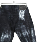 BALMAN PARIS バルマン パリ / タイダイ染め ストレッチ バイカー デニム / スキニーパンツ / size 28 (BLACK)