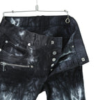 BALMAN PARIS バルマン パリ / タイダイ染め ストレッチ バイカー デニム / スキニーパンツ / size 28 (BLACK)