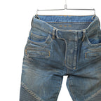 BALMAN バルマン / 蛇腹 バイカー ダメージ加工 デニム パンツ / スキニー / size 29 (BLACK)