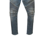 BALMAN バルマン / 蛇腹 バイカー ダメージ加工 デニム パンツ / スキニー / size 29 (BLACK)