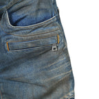 BALMAN バルマン / 蛇腹 バイカー ダメージ加工 デニム パンツ / スキニー / size 29 (BLACK)