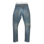 BALMAN バルマン / 蛇腹 バイカー ダメージ加工 デニム パンツ / スキニー / size 29 (BLACK)