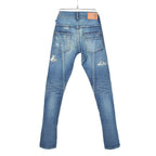 STRUM ストラム / 美品 22AW 12.5oz オーガニックコットン ストレッチデニム TIGHT JOE タイトストレート クラッシュ + リペア / size 30 (INDIGO)