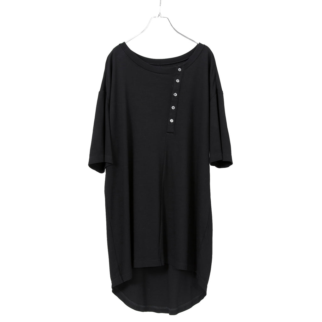 LEMURIA レムリア / BIAS HENRY NECK S/S TOP / DELAVIS PUNCH ROME / size FREE (BLACK)