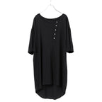 LEMURIA レムリア / BIAS HENRY NECK S/S TOP / DELAVIS PUNCH ROME / size FREE (BLACK)