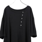 LEMURIA レムリア / BIAS HENRY NECK S/S TOP / DELAVIS PUNCH ROME / size FREE (BLACK)