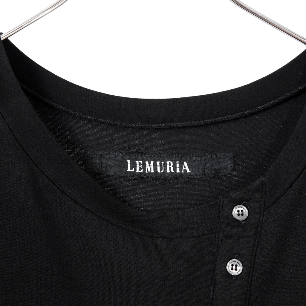 LEMURIA レムリア / BIAS HENRY NECK S/S TOP / DELAVIS PUNCH ROME / size FREE (BLACK)