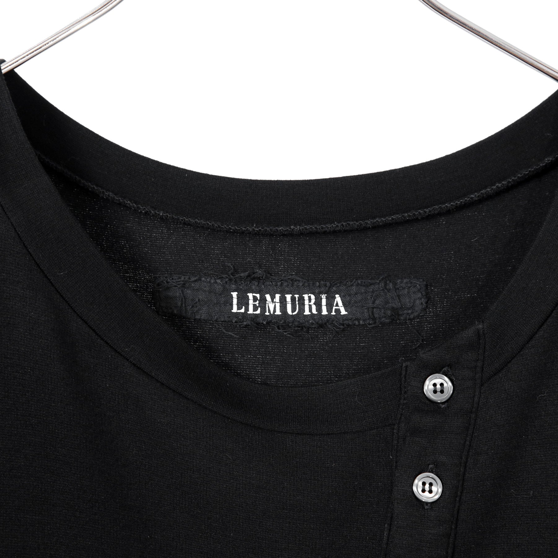 LEMURIA レムリア / BIAS HENRY NECK S/S TOP / DELAVIS PUNCH ROME / size FREE (BLACK)
