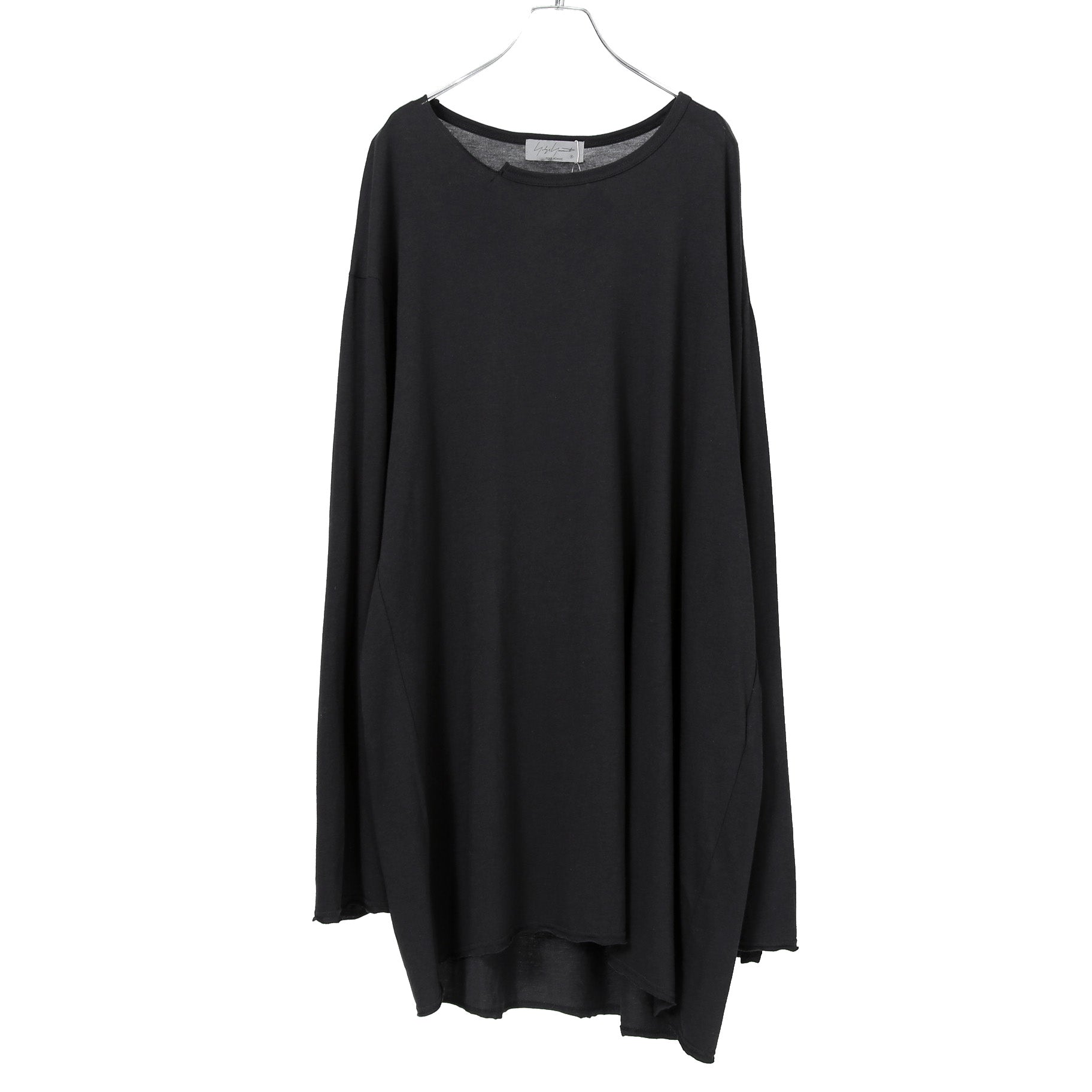 新品 Yohji Yamamoto Pour Homme ヨウジヤマモト / 24SS ウール混天竺 スリット入り 長袖Tシャツ / size 3 (BLACK)