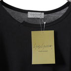 新品 Yohji Yamamoto Pour Homme ヨウジヤマモト / 24SS ウール混天竺 スリット入り 長袖Tシャツ / size 3 (BLACK)