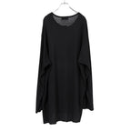 新品 Yohji Yamamoto Pour Homme ヨウジヤマモト / 24SS ウール混天竺 スリット入り 長袖Tシャツ / size 3 (BLACK)