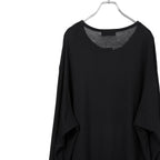 新品 Yohji Yamamoto Pour Homme ヨウジヤマモト / 24SS ウール混天竺 スリット入り 長袖Tシャツ / size 3 (BLACK)