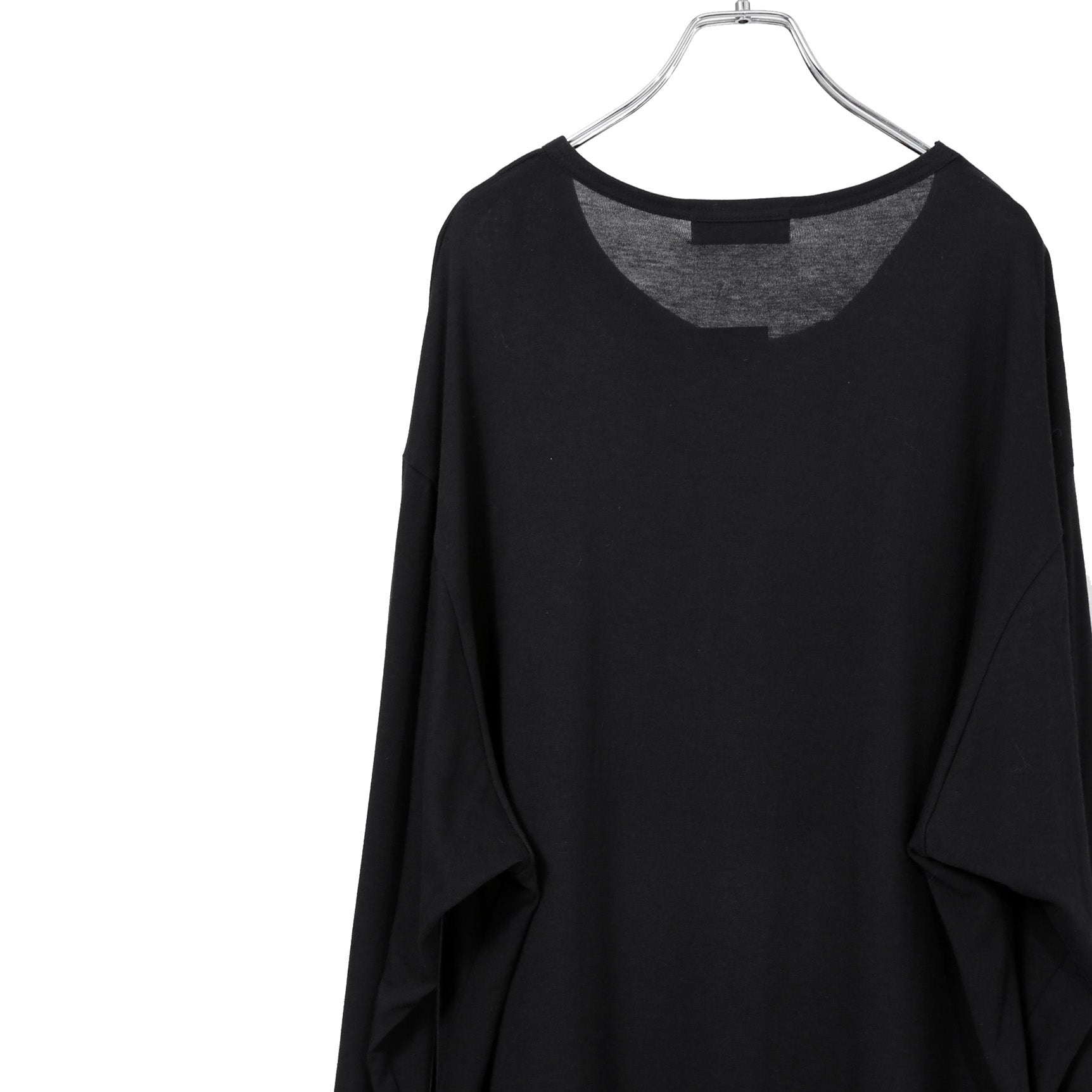 新品 Yohji Yamamoto Pour Homme ヨウジヤマモト / 24SS ウール混天竺 スリット入り 長袖Tシャツ / size 3 (BLACK)