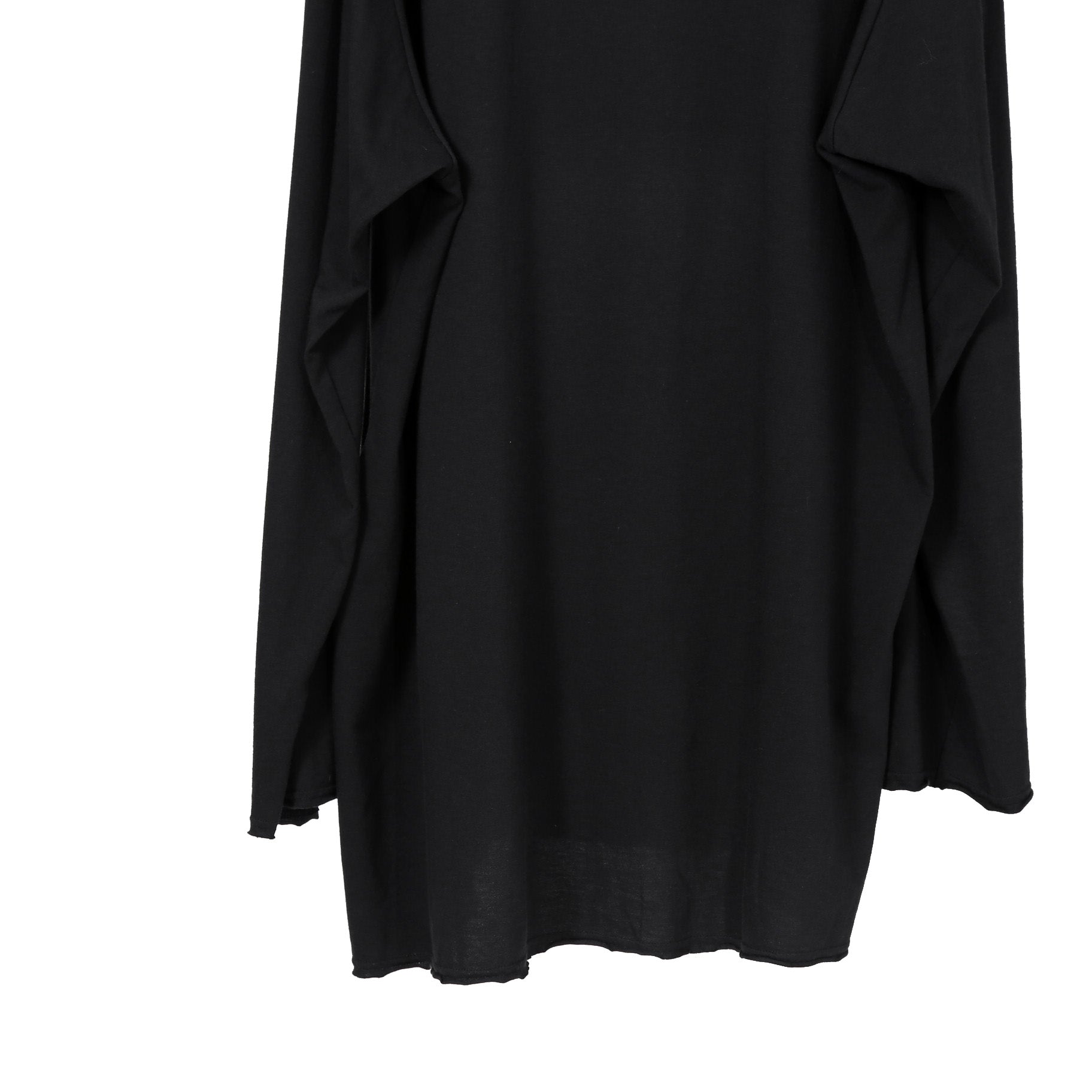 新品 Yohji Yamamoto Pour Homme ヨウジヤマモト / 24SS ウール混天竺 スリット入り 長袖Tシャツ / size 3 (BLACK)