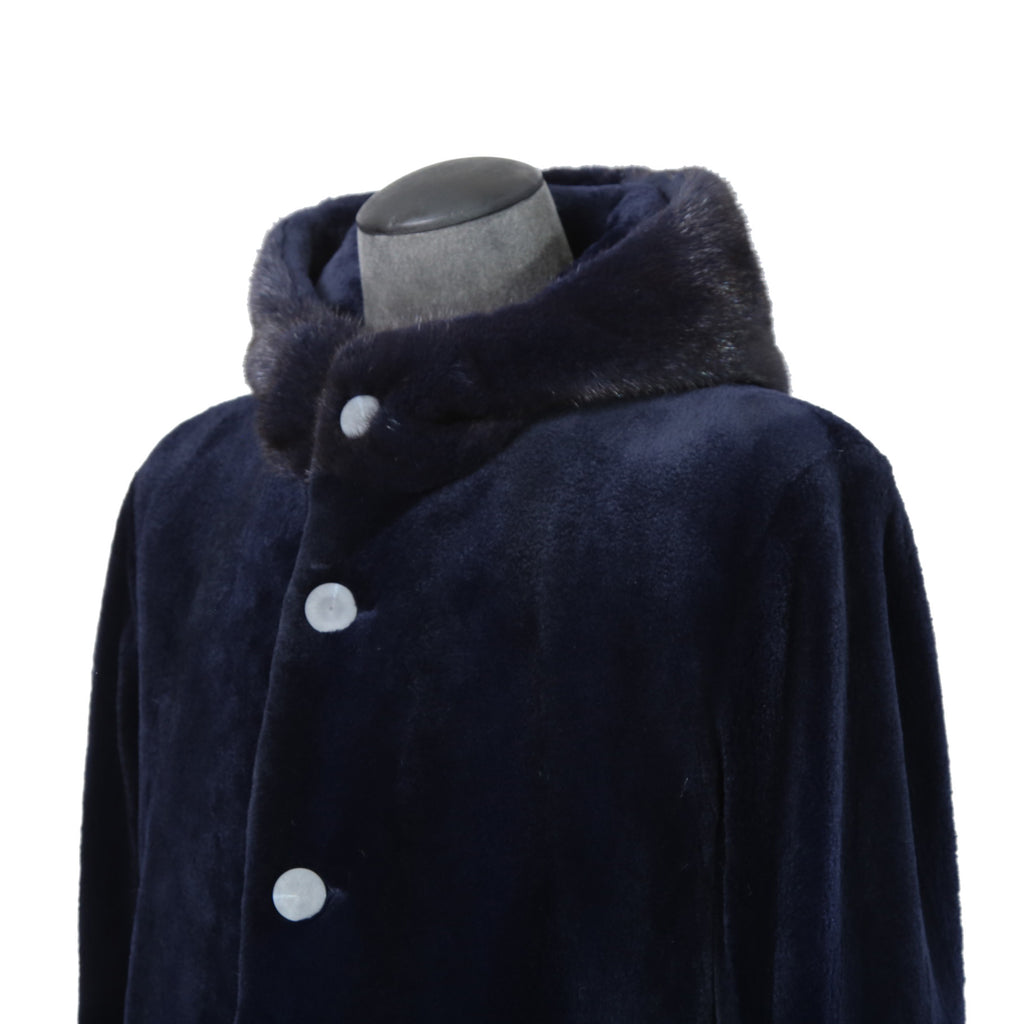 North Beach ノースビーチ / Mink Far Hooded Coat / NAVY