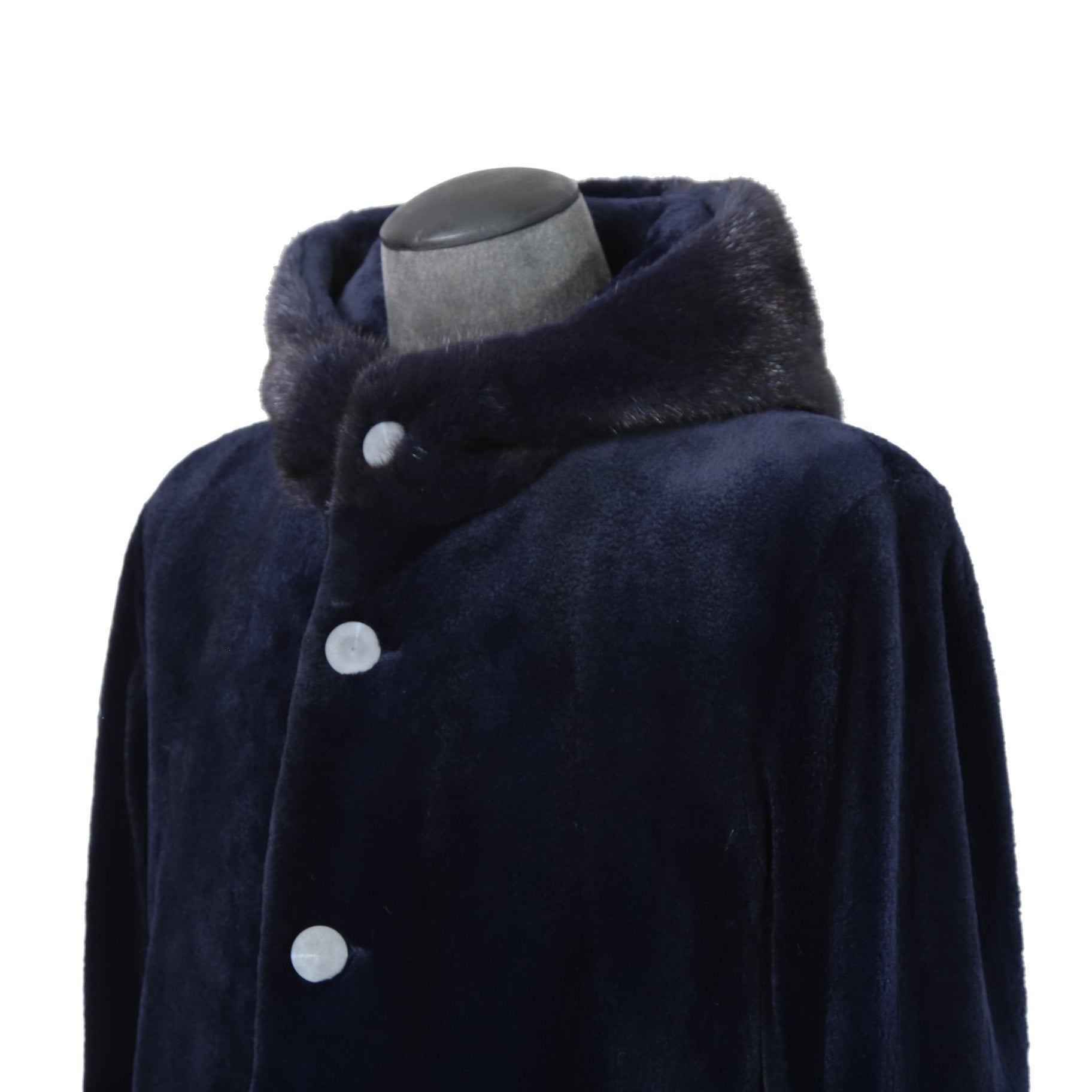 North Beach ノースビーチ / Mink Far Hooded Coat / NAVY