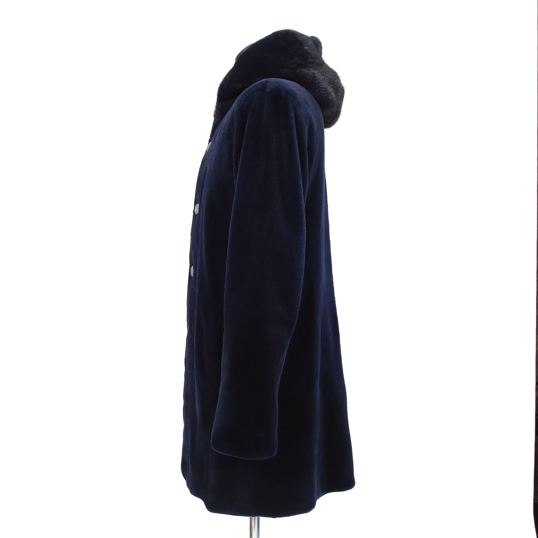North Beach ノースビーチ / Mink Far Hooded Coat / NAVY