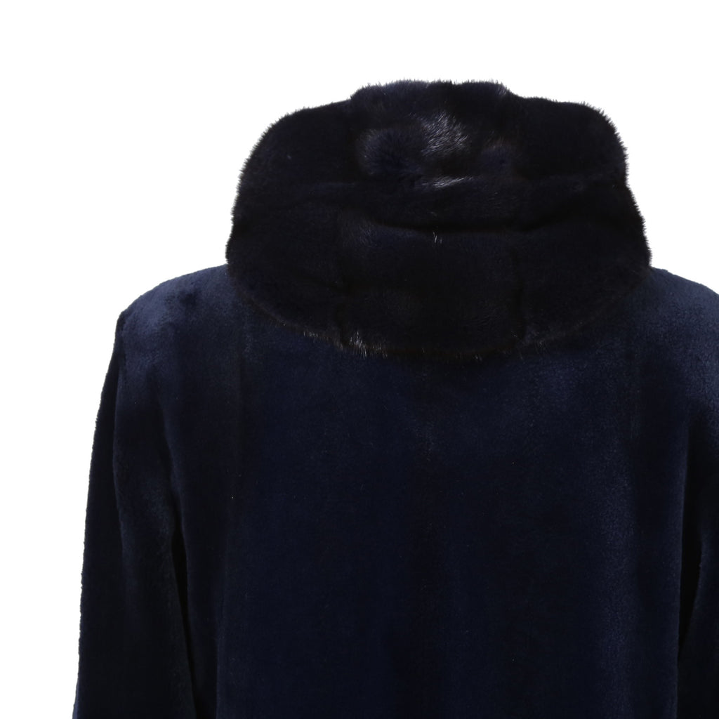 North Beach ノースビーチ / Mink Far Hooded Coat / NAVY