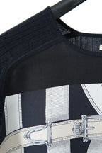 Hermes エルメス / 2017年春夏モデル / ツイルレーヌ / シルクプリント ニット ワンピース / NAVY