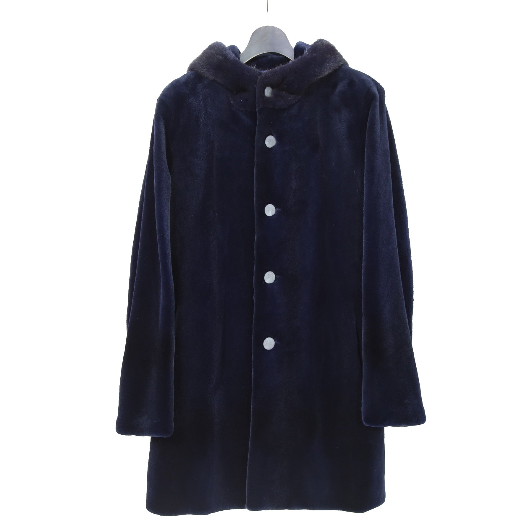 North Beach ノースビーチ / Mink Far Hooded Coat / NAVY