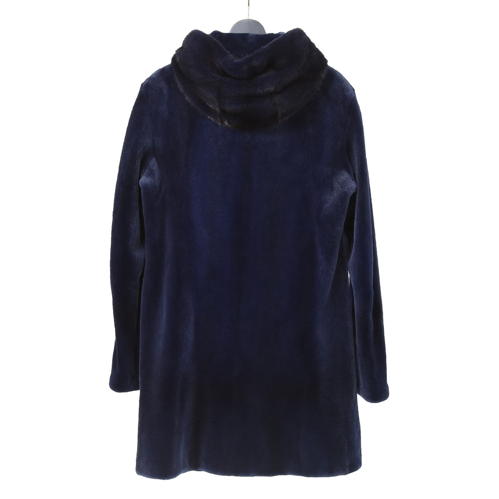 North Beach ノースビーチ / Mink Far Hooded Coat / NAVY