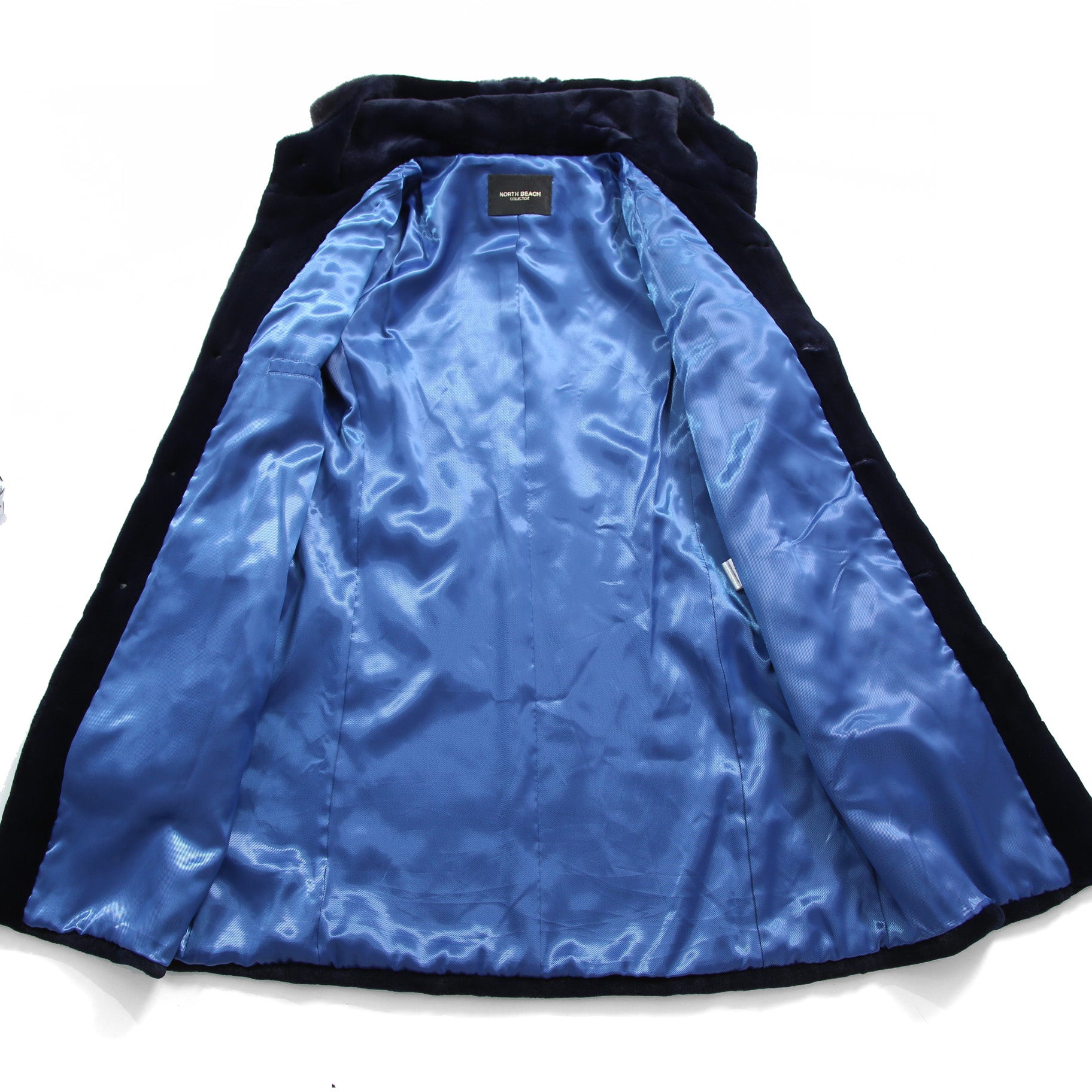 North Beach ノースビーチ / Mink Far Hooded Coat / NAVY