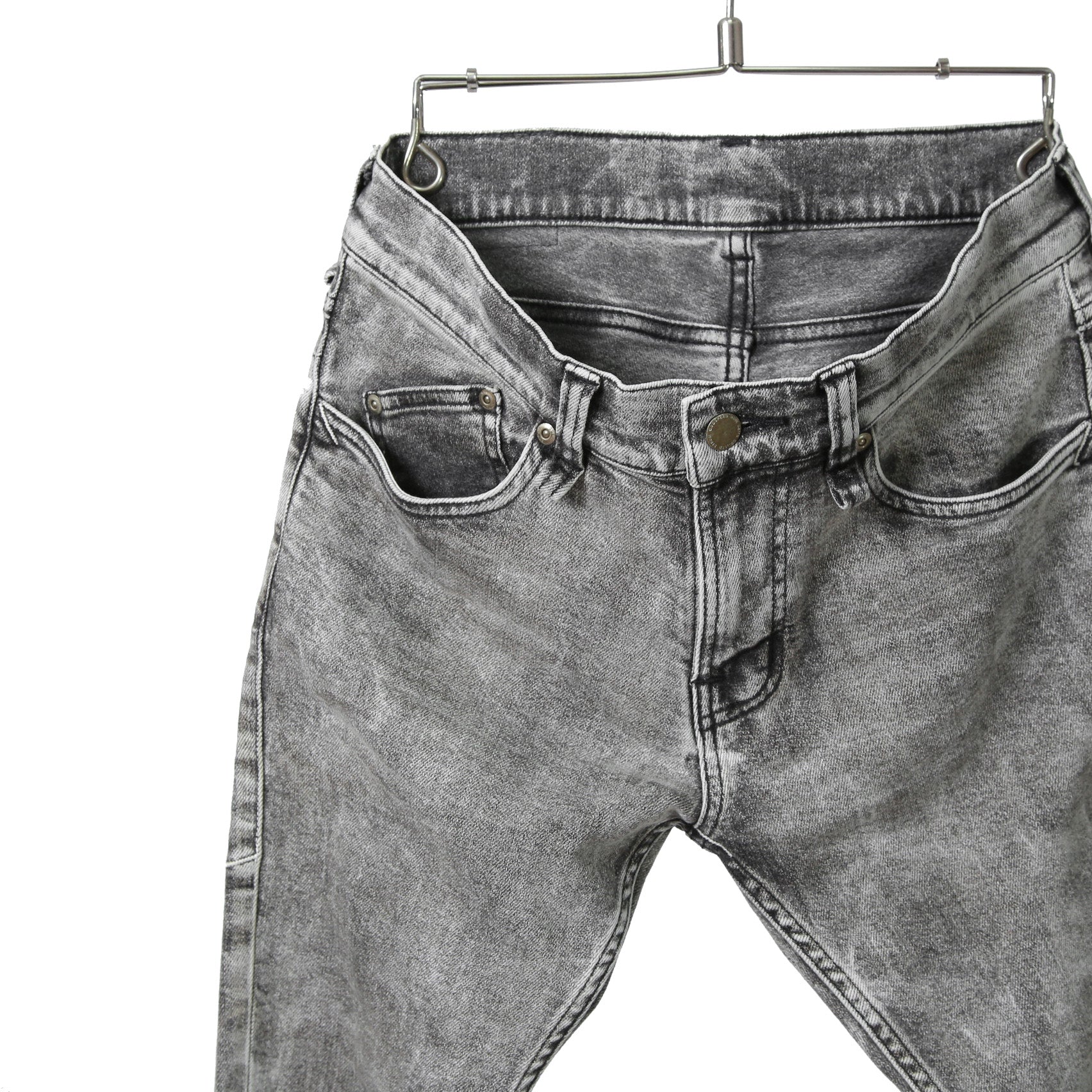 STRUM ストラム / 21SS 美品 11oz オーガニックコットン ストレッチ デニム SKINNY JOHN スキニー パンツ ケミカルエコブリーチ / size 30 (GRAY)