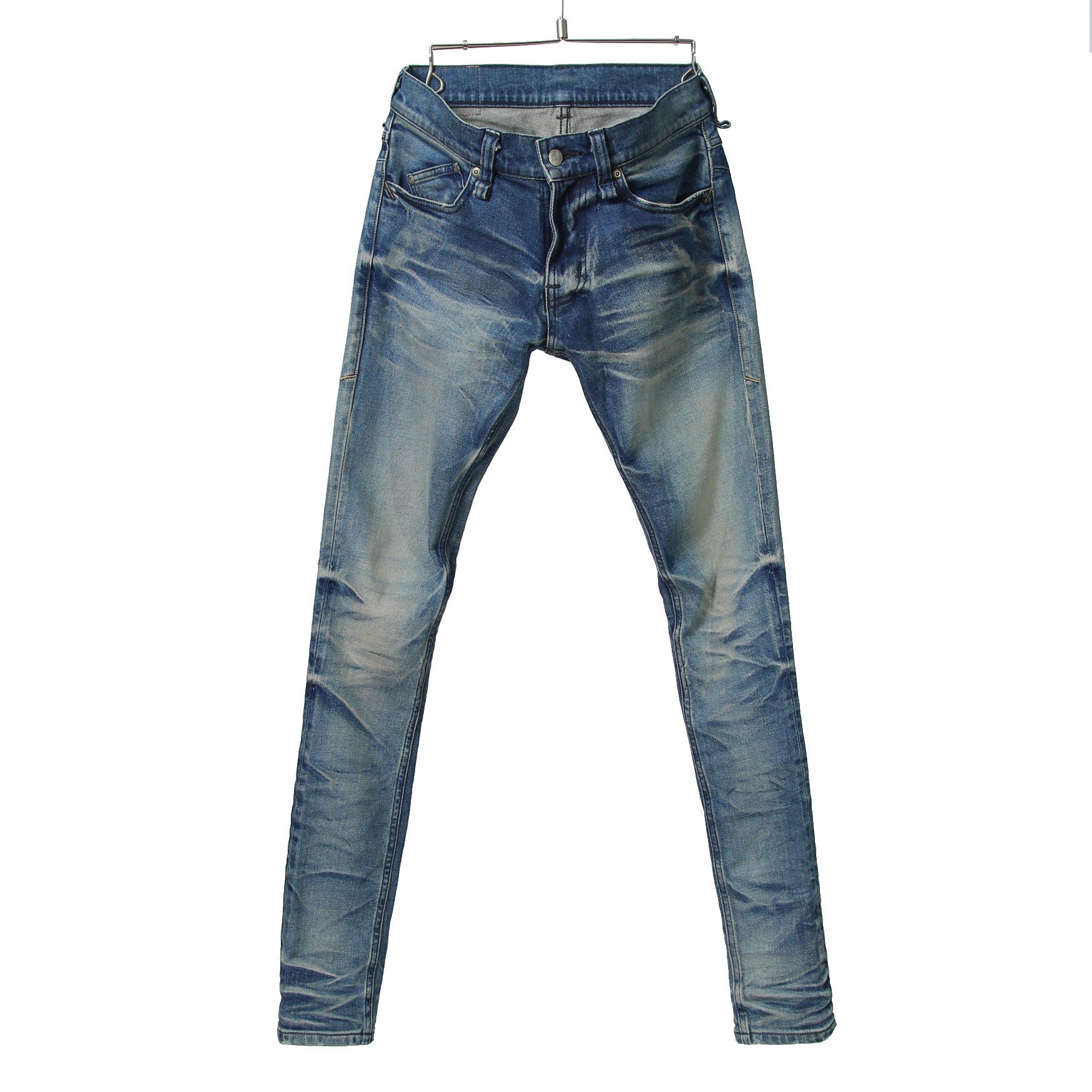 STRUM ストラム / 21SS 美品 12.5oz オーガニックコットン ストレッチデニム SKINNY JOHN スキニー ハードユーズド加工 / size 30 (INDIGO)